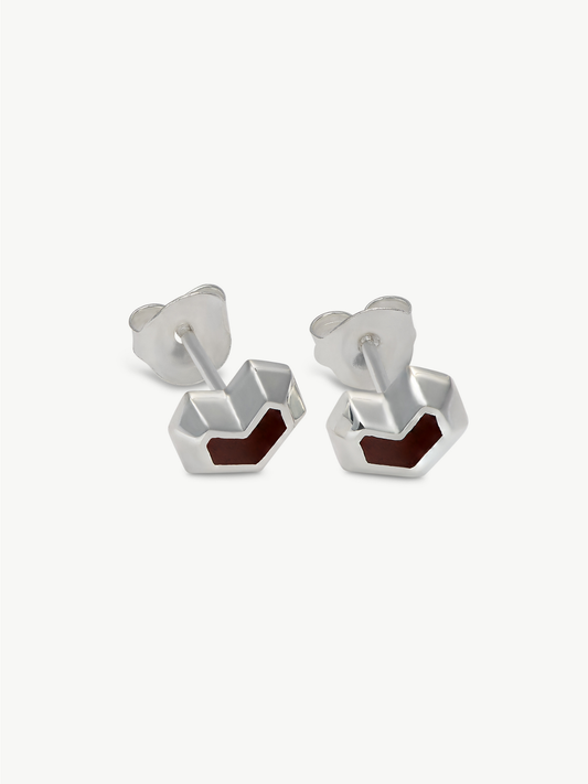 Sterling Silver Tiger Eye stud earrings - Daryl | No More Nobody
