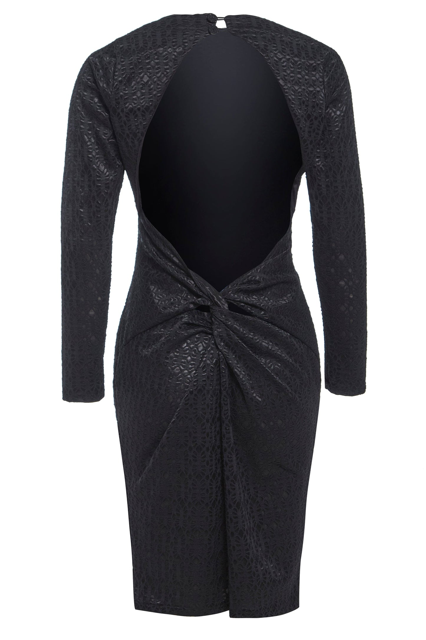 Black Twisted Backless Dress