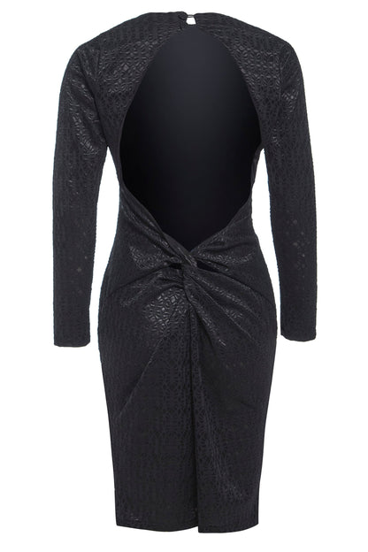Black Twisted Backless Dress
